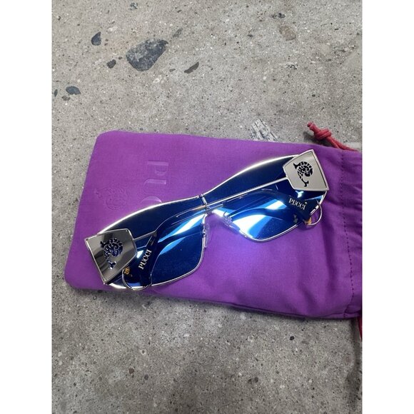 Emilio Pucci Shield Sunglasses in Shiny Pale Gold main image 4